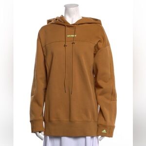Ivy Park Adidas Tan Hoodie with Green Logo